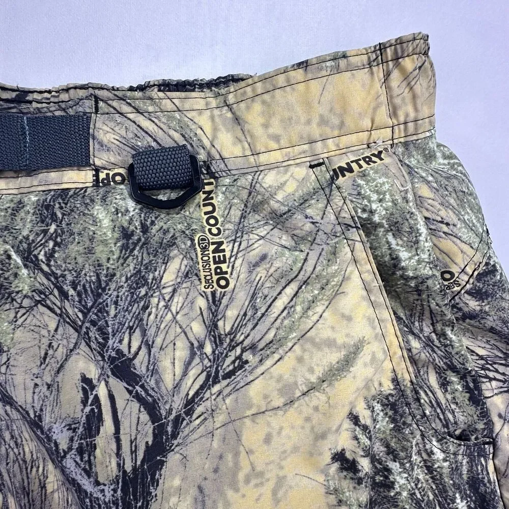 Cabelas Mens Camouflage Cargo Shorts‎ With Adjustable Belt & Pockets XL Camo